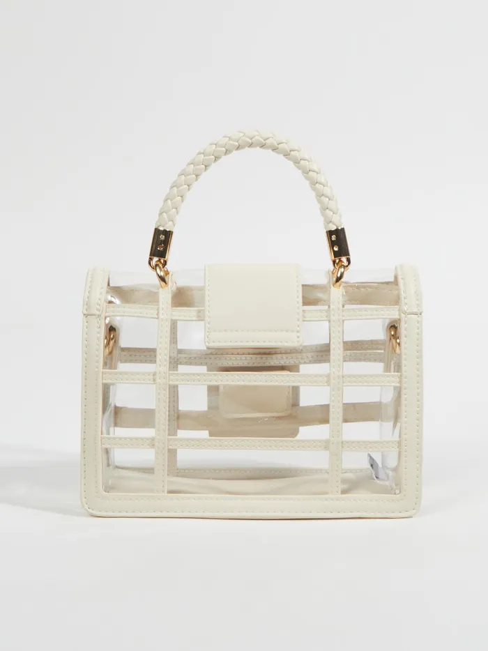 Women Clear Window Braided Crossbody Purse Cream Altar039d State Handbags