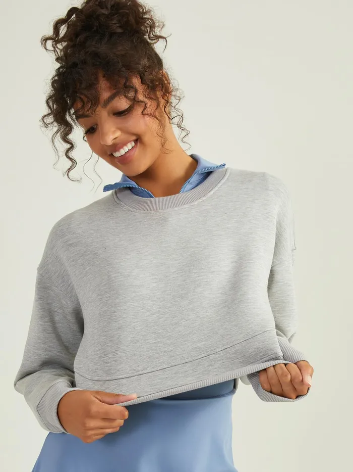 Women Cloud Nine Cropped Pullover Hgrey Altar039d State Activewear