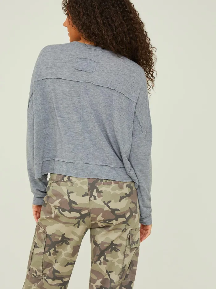 Women Clove Boxy Cropped Tee Charcoal Altar039d State Blouses