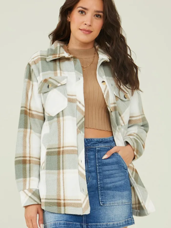 Women Cole Fleece Shacket Sage Altar039d State Jackets