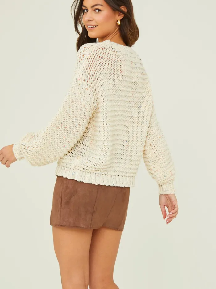 Women Confetti Cable Knit Sweater Ivory Altar039d State Sweaters