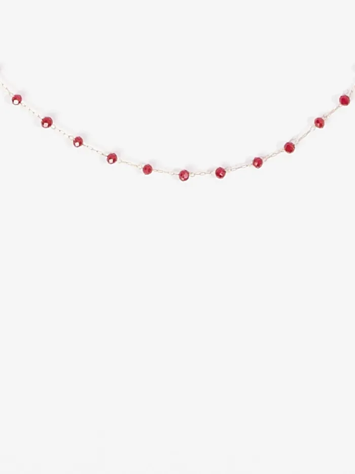 Women Dainty Beaded Choker Necklace Burgundy Altar039d State Jewelry