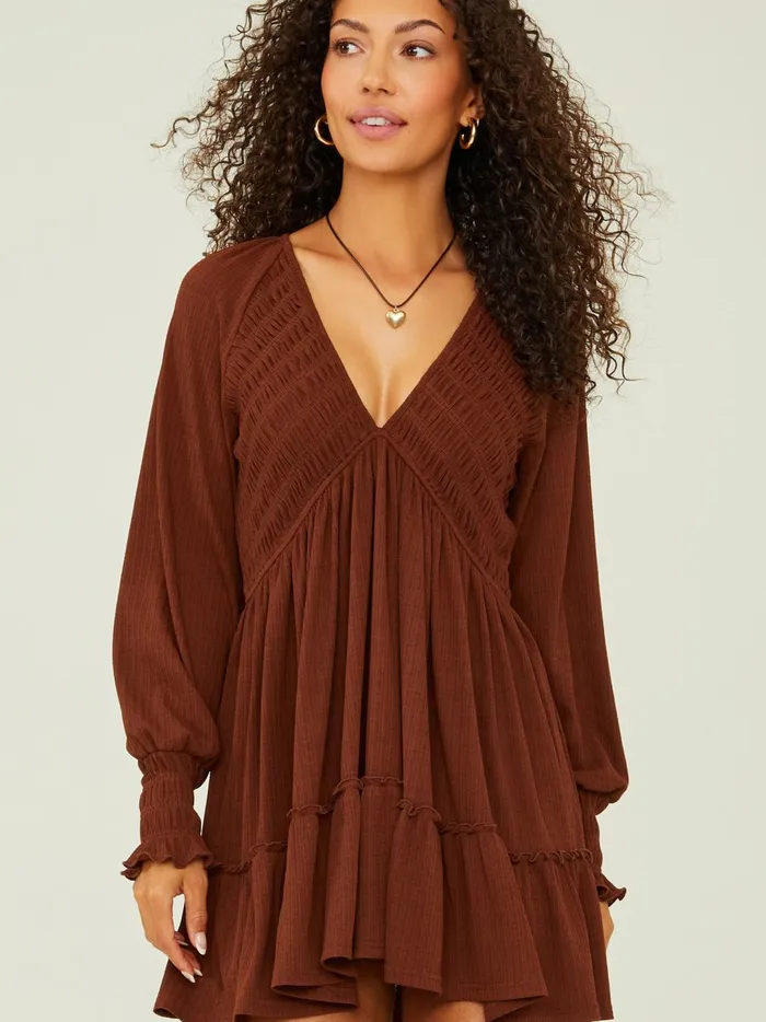 Women Dana Smocked Dress Brown Altar039d State Casual