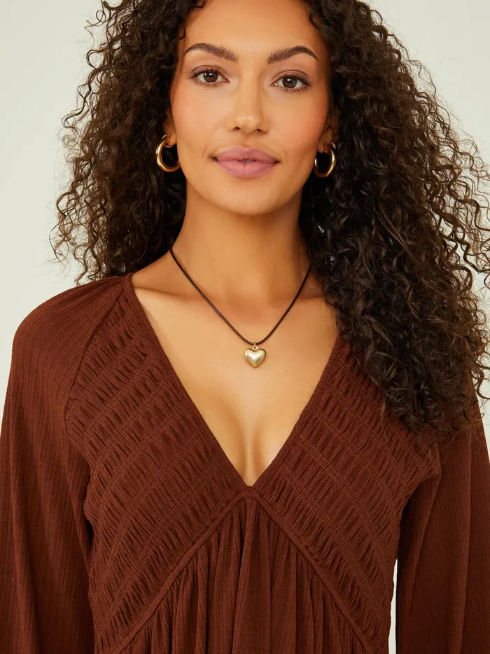 Women Dana Smocked Dress Brown Altar039d State Casual