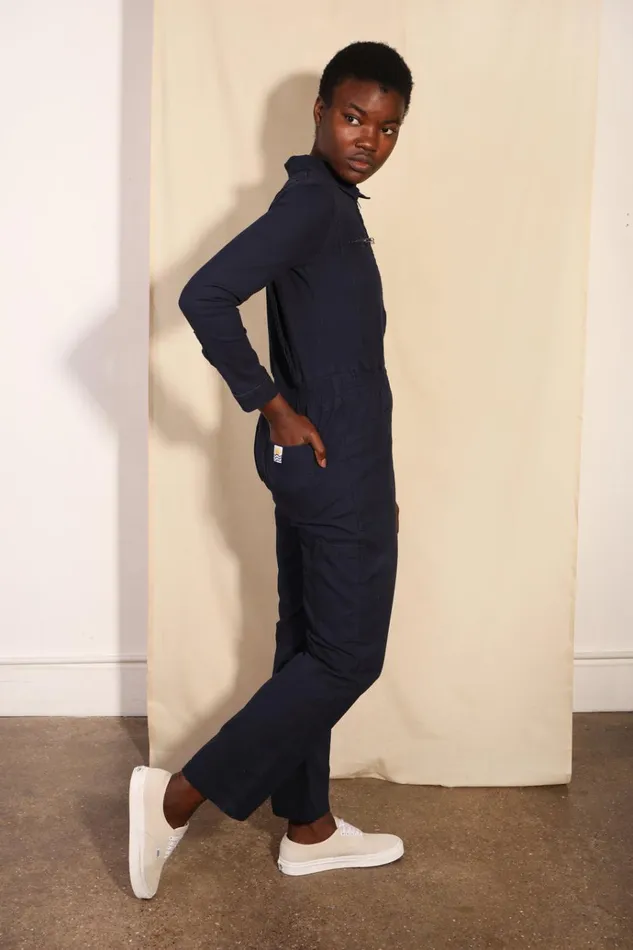 Women Danny Stretch Canvas Boilersuit Navy LF Markey One Pieces