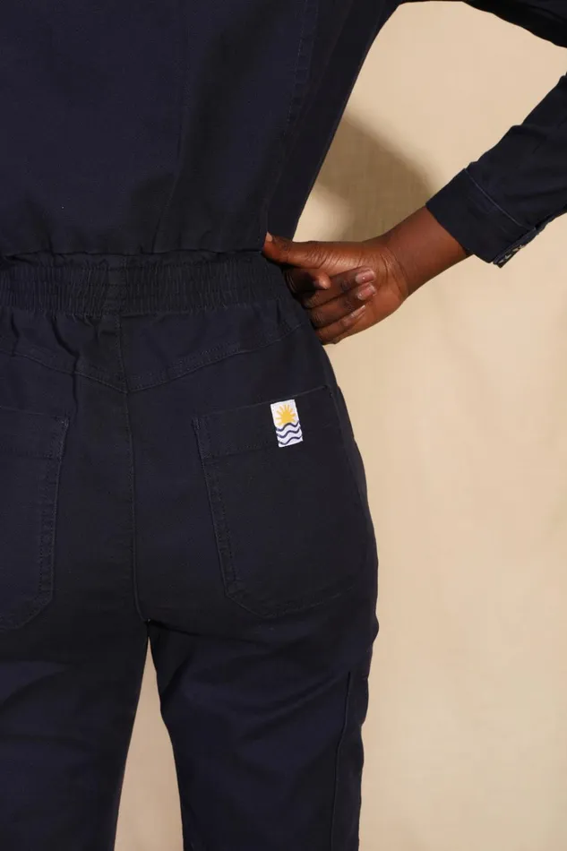Women Danny Stretch Canvas Boilersuit Navy LF Markey One Pieces