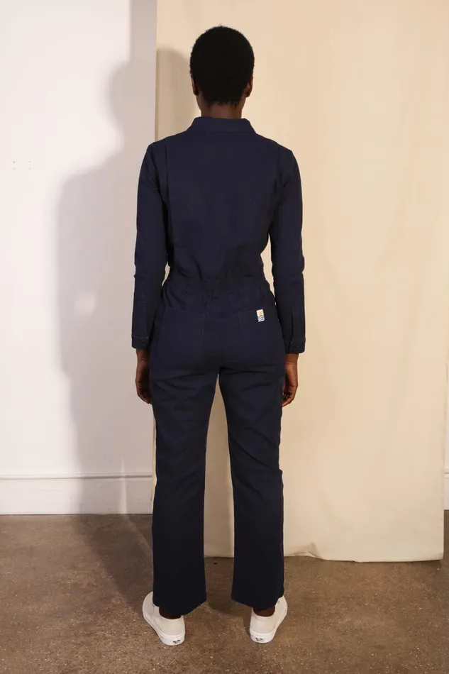 Women Danny Stretch Canvas Boilersuit Navy LF Markey One Pieces