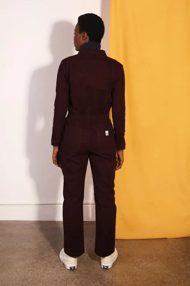Women Danny Stretch Canvas Boilersuit Plum LF Markey One Pieces