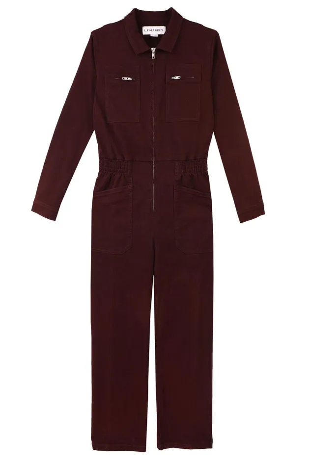 Women Danny Stretch Canvas Boilersuit Plum LF Markey One Pieces