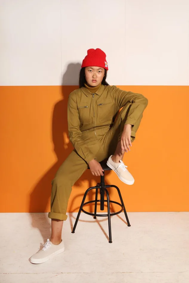Women Danny Stretch Drill Boilersuit Chartreuse LF Markey One Pieces