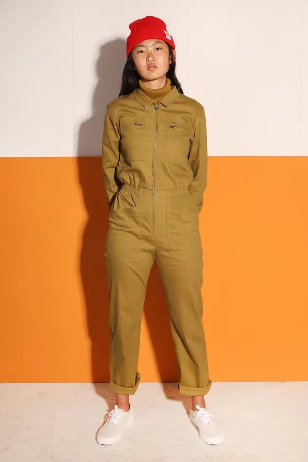 Women Danny Stretch Drill Boilersuit Chartreuse LF Markey One Pieces