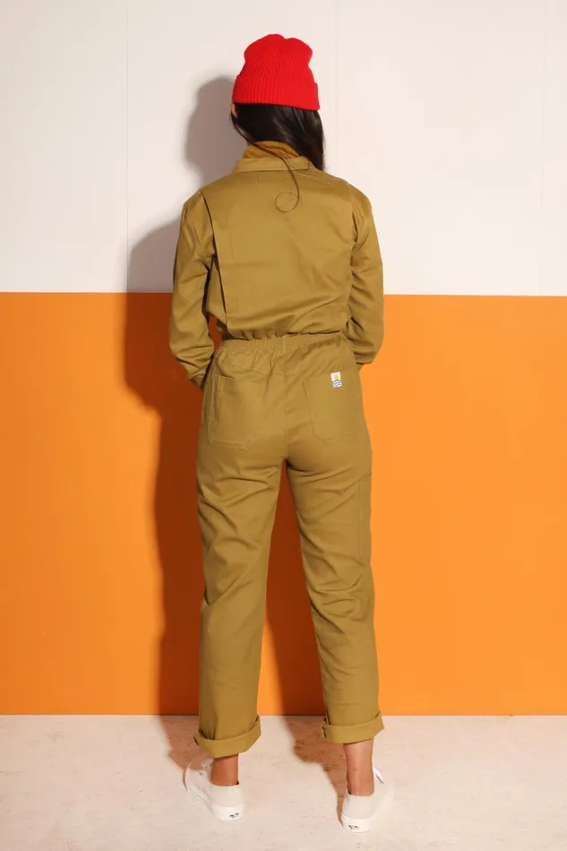 Women Danny Stretch Drill Boilersuit Chartreuse LF Markey One Pieces