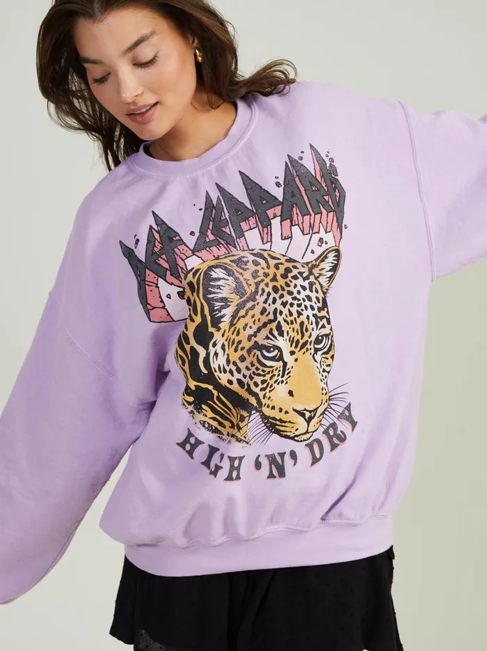 Women Def Leppard High Dry Sweatshirt Orchid Altar039d State Sweatshirts