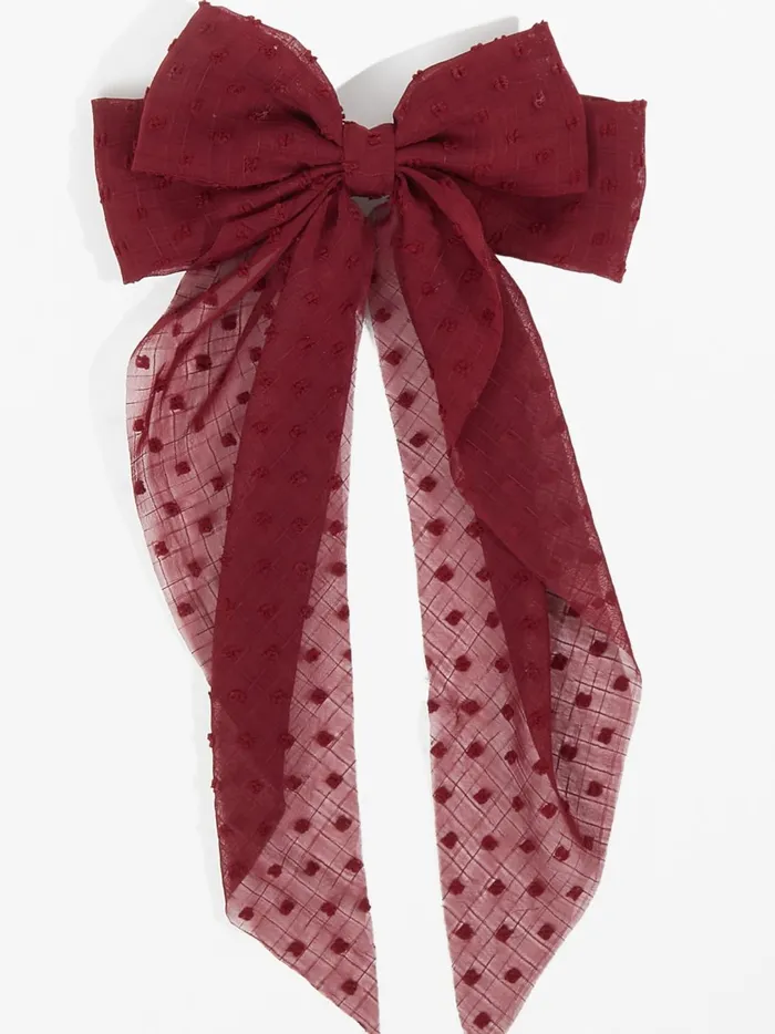 Women Dotted Hair Bow Wine Altar039d State Hair Accessories