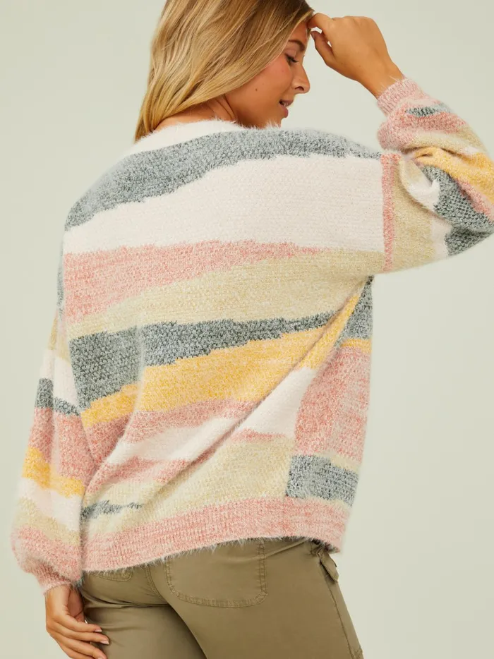 Women Elaine Striped Eyelash Sweater Claycombo Altar039d State Sweaters