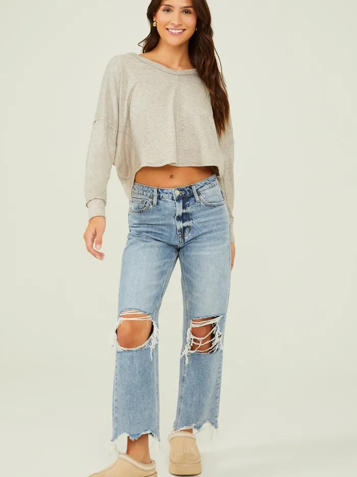 Women Eleanor Thermal Top Oatmeal Altar039d State Blouses