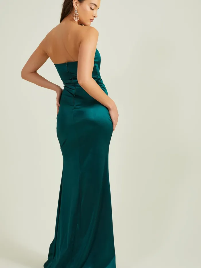 Women Elizabeth Strapless Satin Maxi Dress Hunter Altar039d State Maxi Midi