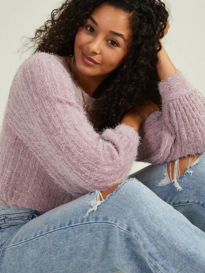 Women Elm Eyelash Sweater Elderberry Altar039d State Sweaters