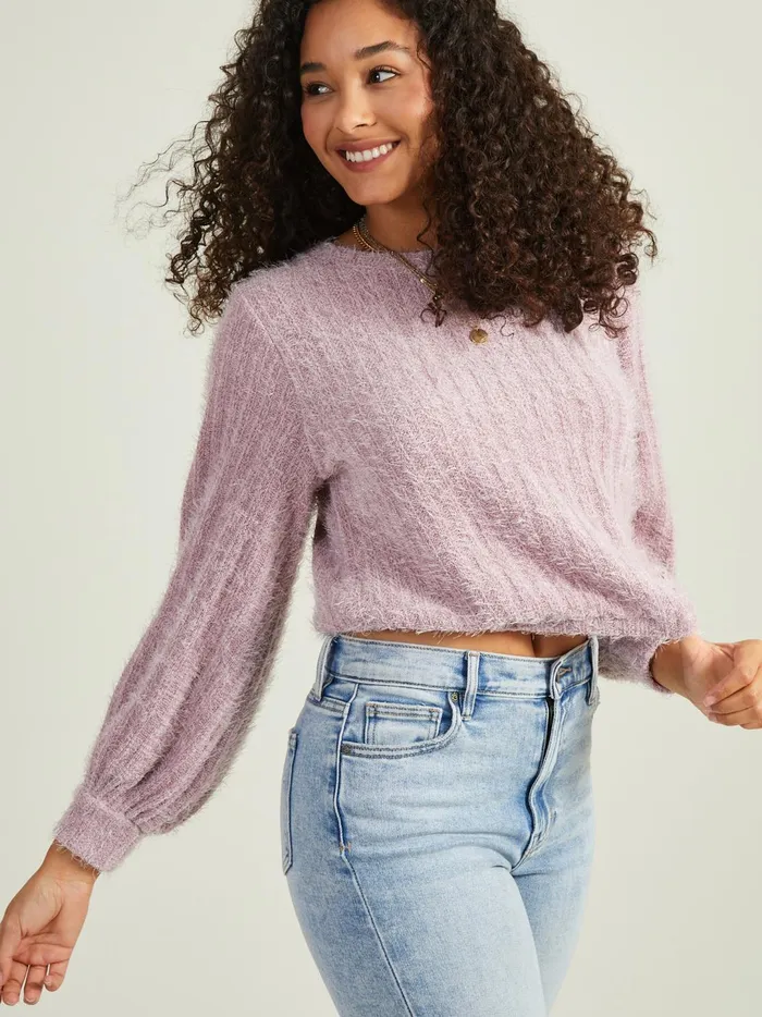 Women Elm Eyelash Sweater Elderberry Altar039d State Sweaters