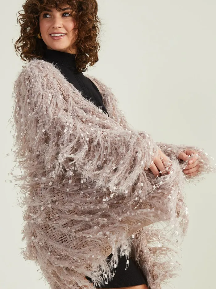 Women Emaline Shaggy Cardigan Mauve Altar039d State Sweaters