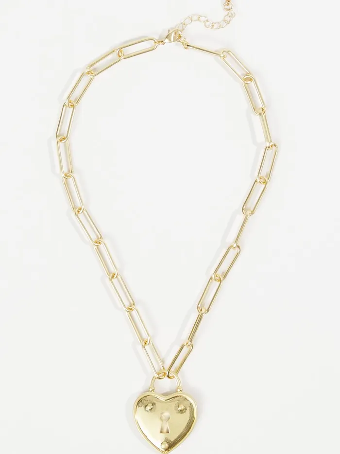 Women Emma Heart Lock Necklace Worngold Altar039d State Jewelry