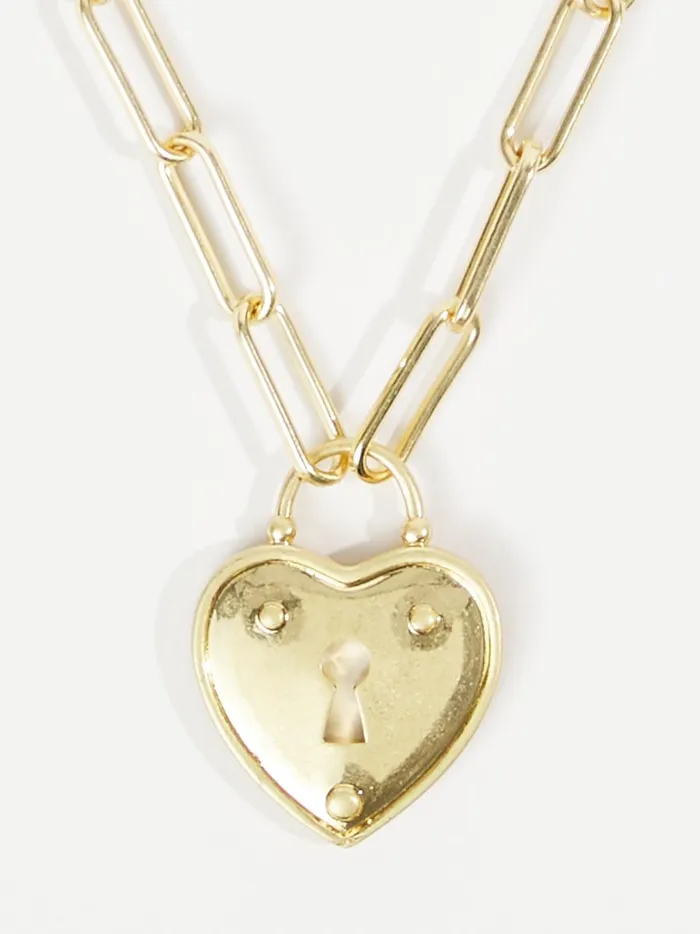 Women Emma Heart Lock Necklace Worngold Altar039d State Jewelry