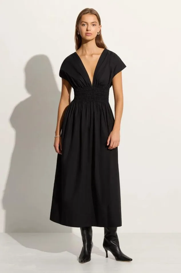 Women Faithfull The Brand Dresses Agnes Midi Dress Black Exclusive