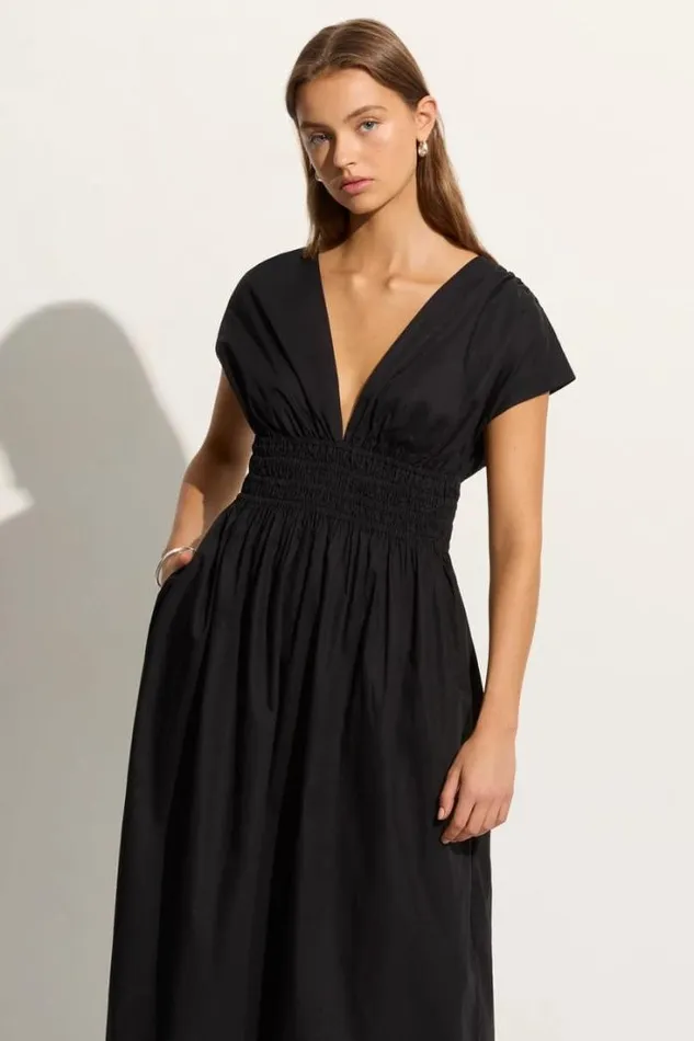 Women Faithfull The Brand Dresses Agnes Midi Dress Black Exclusive