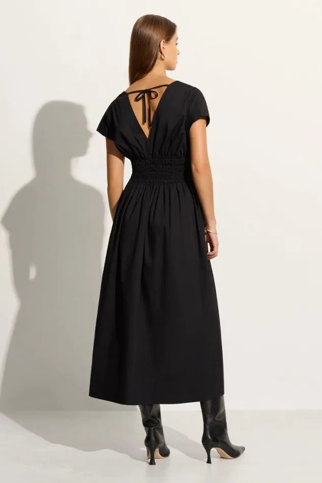 Women Faithfull The Brand Dresses Agnes Midi Dress Black Exclusive