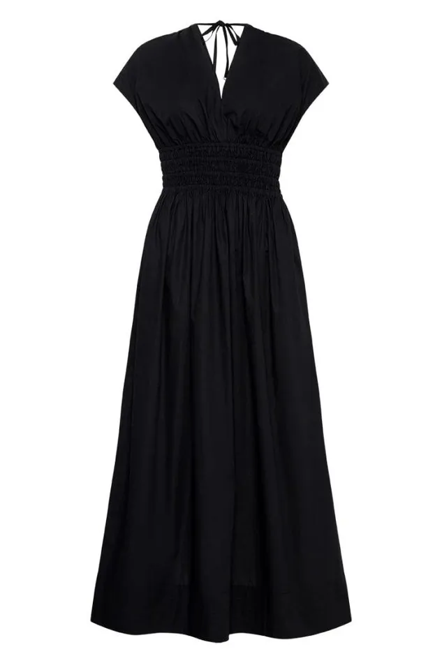 Women Faithfull The Brand Dresses Agnes Midi Dress Black Exclusive