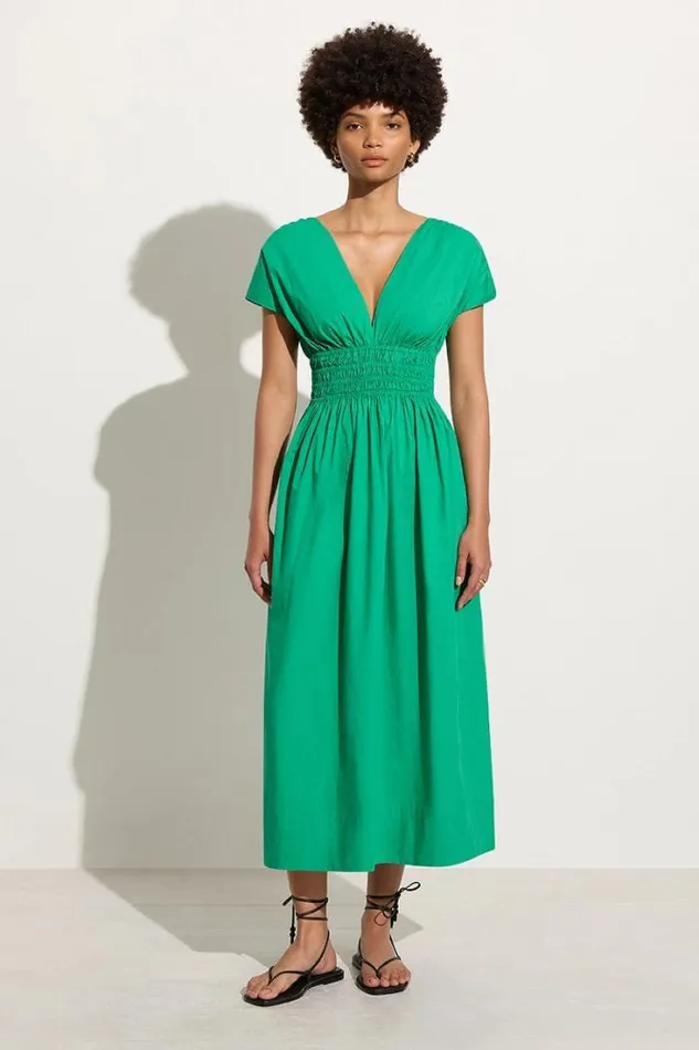 Women Faithfull The Brand Dresses Agnes Midi Dress Verde