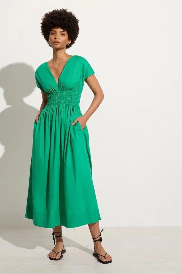 Women Faithfull The Brand Dresses Agnes Midi Dress Verde