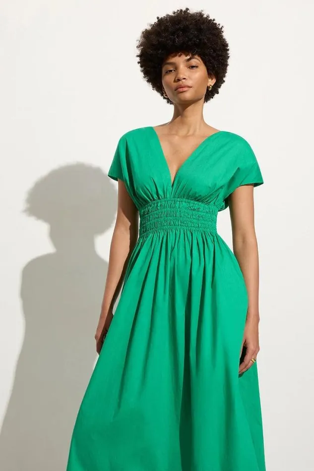 Women Faithfull The Brand Dresses Agnes Midi Dress Verde