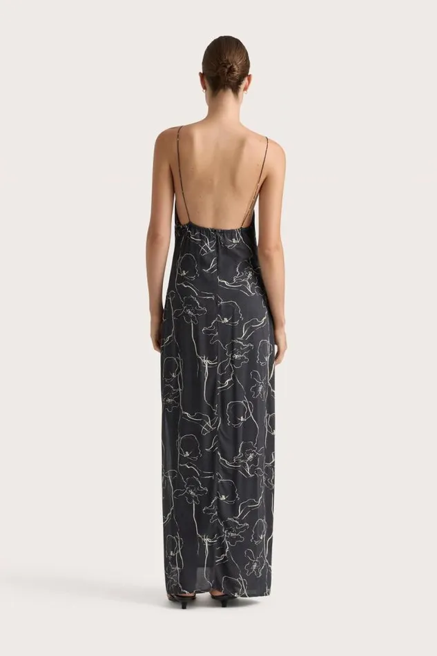 Women Faithfull The Brand Dresses Aurelie Maxi Dress Calla Charred Navy