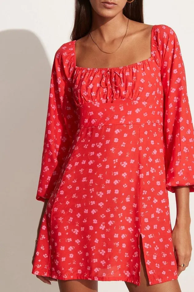 Women Faithfull The Brand Dresses Ballari Mini Dress Sunset Floral Print 8211 Final Sale