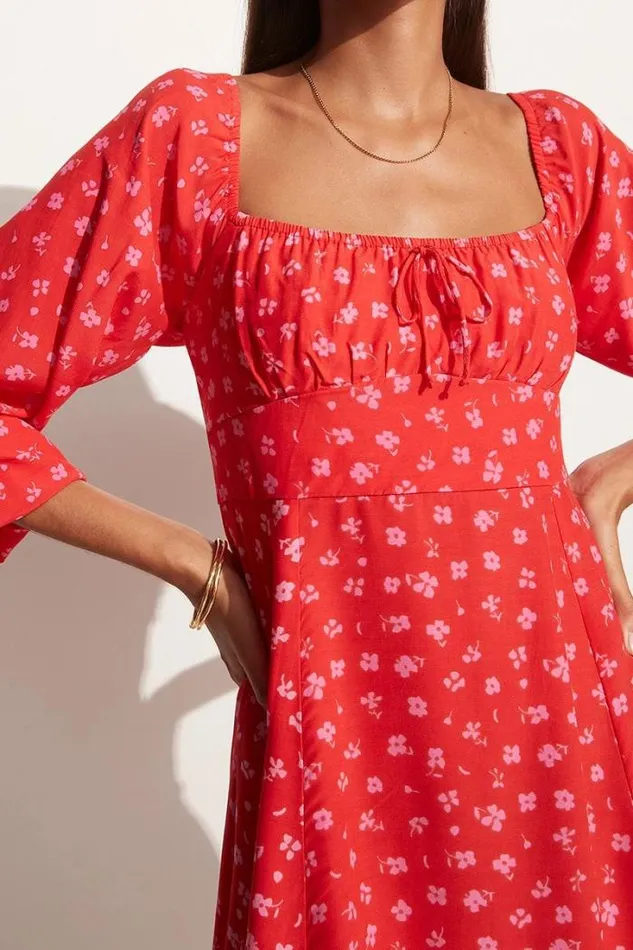 Women Faithfull The Brand Dresses Ballari Mini Dress Sunset Floral Print 8211 Final Sale