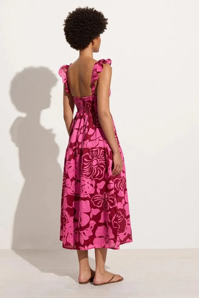 Women Faithfull The Brand Dresses Benito Midi Dress Mica Floral Pink