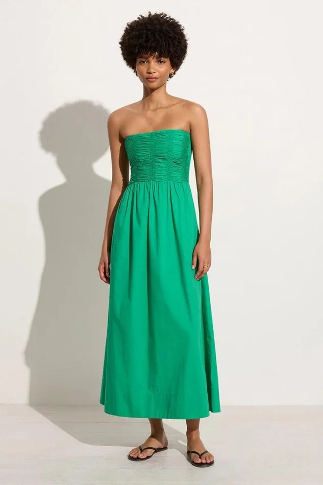 Women Faithfull The Brand Dresses Dominquez Midi Dress Verde