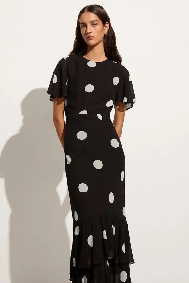 Women Faithfull The Brand Dresses Esperanza Maxi Dress Veia Polka Dot Chocolate