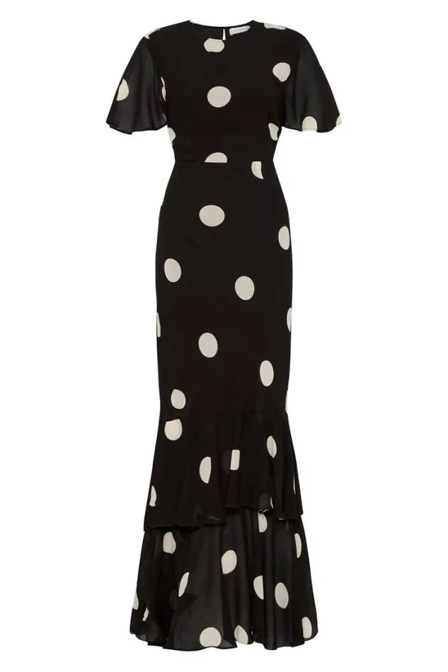 Women Faithfull The Brand Dresses Esperanza Maxi Dress Veia Polka Dot Chocolate
