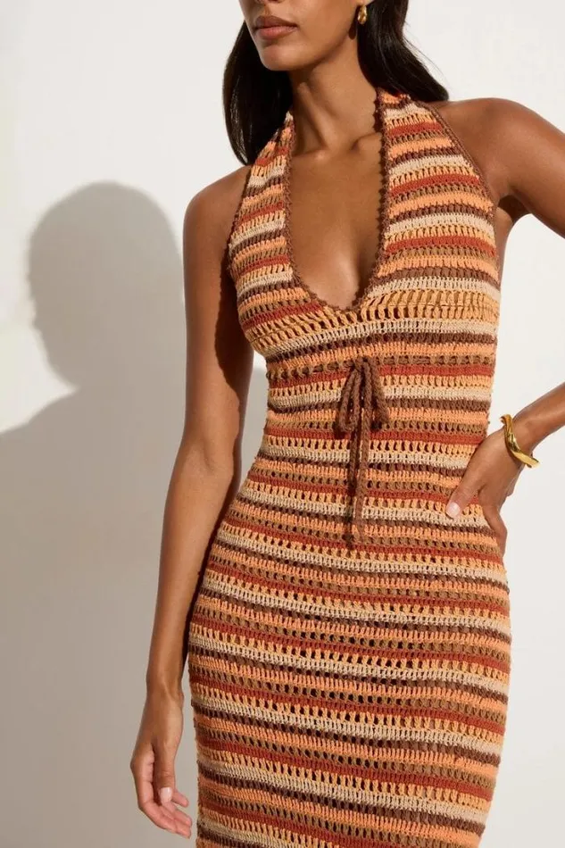 Women Faithfull The Brand Dresses Isili Crochet Maxi Dress Melon Exclusive 8211 Final Sale