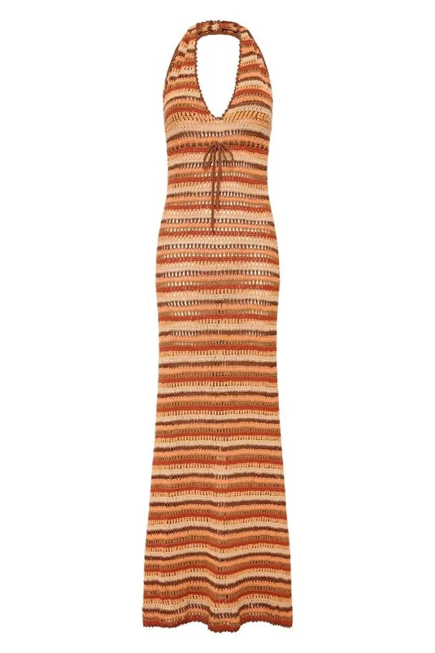 Women Faithfull The Brand Dresses Isili Crochet Maxi Dress Melon Exclusive 8211 Final Sale