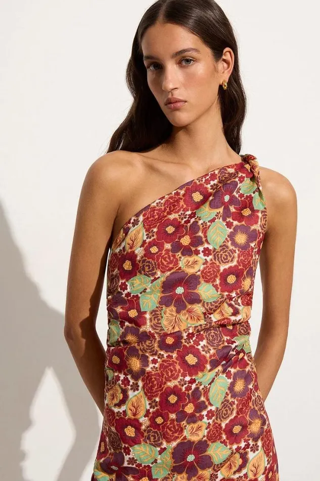 Women Faithfull The Brand Dresses Jomana Midi Dress La Mira Floral Ruby