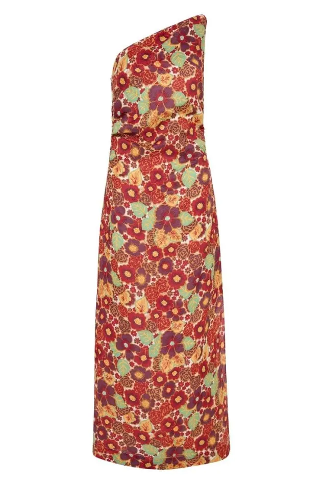 Women Faithfull The Brand Dresses Jomana Midi Dress La Mira Floral Ruby
