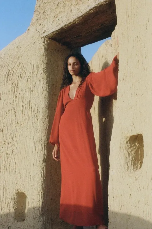 Women Faithfull The Brand Dresses Margarite Maxi Dress Ruby