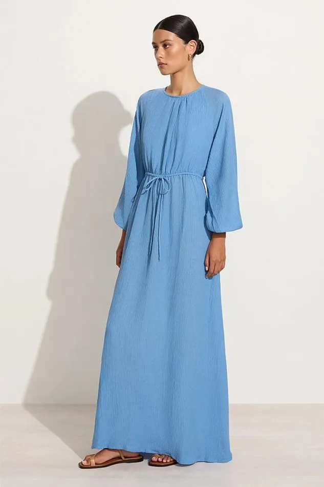 Women Faithfull The Brand Dresses Rosalie Maxi Dress Chambray Blue 8211 Final Sale