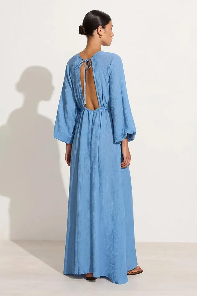 Women Faithfull The Brand Dresses Rosalie Maxi Dress Chambray Blue 8211 Final Sale