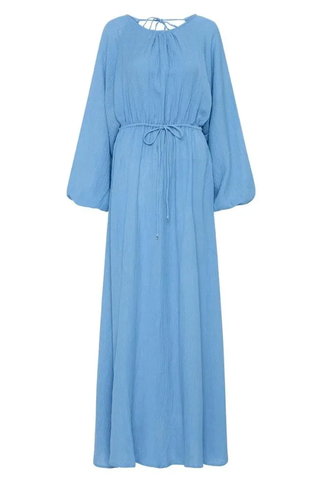 Women Faithfull The Brand Dresses Rosalie Maxi Dress Chambray Blue 8211 Final Sale