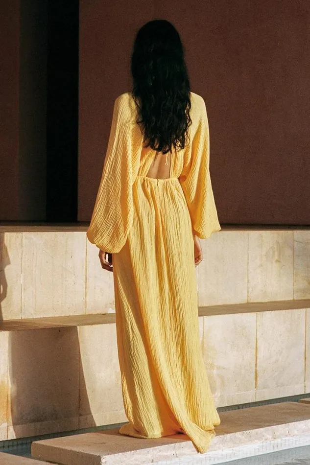 Women Faithfull The Brand Dresses Rosalie Maxi Dress Saffron 8211 Final Sale
