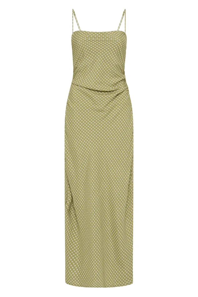 Women Faithfull The Brand Dresses Rosas Midi Dress Oliander Khaki